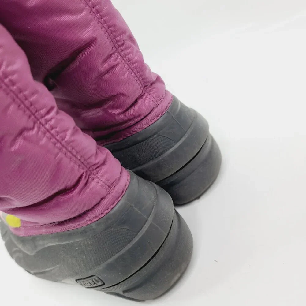 Sorel‎ Girl's Purple Gray Polka Dot NY1811-535 Insulated Mid-Calf Snow Boot 5